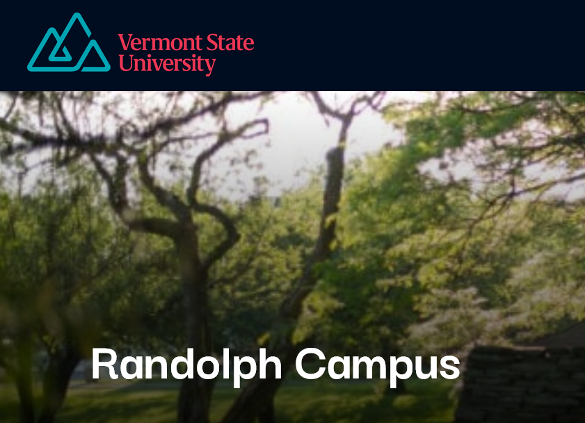 screenshot of Vermont State University Randolph Campus webpage